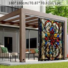 1/2 Stücke bunte Vorhänge für den Außenbereich - bunter floraler und geometrischer Muster, waschbar aus Polyester, 180 x 180 cm, geeignet für Terrasse, Pavillon, Hof, Garten - ganzjährig einsetzbar, inklusive Haken, ideal für Neujahr, Frühlingsfest, Valentinstag, Ostern, Weihnachtsdekorationen, am besten geeignet für Weihnachten