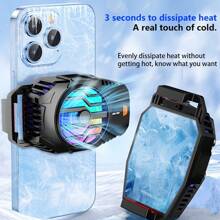 Enfriador de teléfono con pantalla de temperatura, ventilador de enfriamiento para teléfonos de juegos, diseño de clip trasero con iluminación RGB, ventilador portátil y ligero con placa de hielo para teléfonos