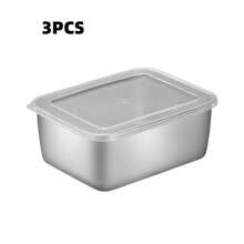 1/3/6PCS Household Stainless Steel Fresh-Keeping Box Set(Fresh-Keeping Box + Fresh-Keeping Lid) , Sealed Refrigerator Food Storage, Box Kitchen Accessories, Kitchen Storage Box, Outdoor Garden Picnic, Camping, Office, Travel,Outing, Barbecue Lunch Box, Outdoor With Independent Sauce Compartment Box, Egg-Proof Antibacterial Refrigerator Storage Artifact,Outdoor Supplies, Camping Supplies, Barbecue Supplies