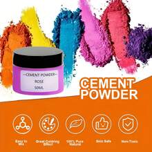 6 Stücke Set Gipszementpigmentpulver, 50ml/1,69oz Gipspigmente - wasserbasierter Farbstoff für Gips, Harz Basteleien & Schmuckherstellung, Pulverfarbpigment für Harz Basteleien