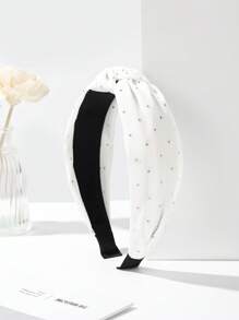 1 Peça Faixa de Cabelo de Tecido com Borda Larga e Cristais Brilhantes Torcidos, Faixa de Cabelo para Mulheres, Acessórios de Cabelo, Diadema, Aro de Cabelo