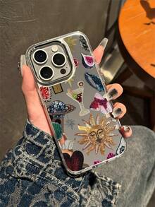 Retro Sun Diamond Fish Ins Mirror Phone 15 Case, Phone 14 Pro Max Makeup Cover, 13 Mirror, 12 Anti-Drop Feature, 16 Large Hole, 11 For Women,Anti-Drop Phone Case Support Protection Anti-Scratch Non-Yellowing Transparent Smartphone Cover Gift For Apple Phone 11/11 Pro/11 Pro Max 12/12 Pro/12 Pro Max/13/13 Pro/13 Pro Max/14/14 Plus/14 Pro/14 Pro Max/15/15 Plus/15 Pro/15 Pro Max/16/16 Pro/16 Plus/16 Pro Max/16E/X/XS/XSMax/TPU Material Protective Case, Phone Protective, The Best Birthday Gift For Your Friends And Family, Suitable For Both Men And Women - Bạc - Xem 5