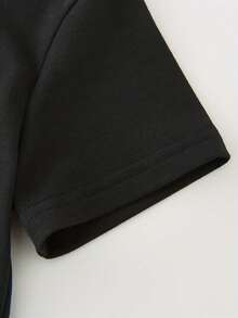 Back-To-School New Boys' Cotton T-Shirt - Black - My Four-Year-Old's First Day Of Preschool, Ready To Learn With Bus And Book Patterns - Comfortable And Breathable Summer Crew Neck Short Sleeve - màu đen - Xem 4