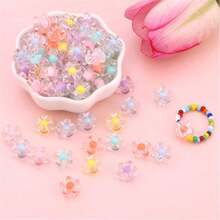 100pcs 12mm Flower Acrylic Beads Mix Candy Colors Flower Plastic Pastel Beads For DIY Crafts Braids Bracelet Earring Jewelry Making - Multicolor - View 3