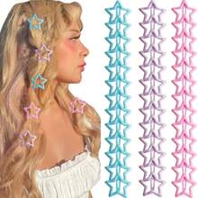 12pcs/Set Blue, Purple, Pink Starfish Hair Clips ,Hair Accessory, Claw Clips, Clips For Hair, Hair Slide, Hair Claws