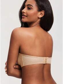 DOBREVA Women's Mesh Strapless Bra Sheer Unlined See Through Underwire Bras Plus Size - Natural - View 7