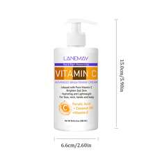 Vitamin C Body Lotion For Face, Neck, Hands And Body - Brighten Dull Skin, Reduce The Appearance Of Dark Spots, Long-Lasting Hydration, Improves Skin Texture - Suitable For All Skin Types