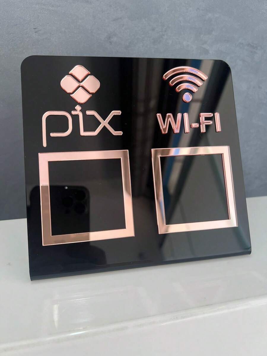 Pix Display Board Table Counter PIX And WI-FI - 黑色配玫瑰金 - 查看 1