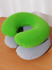 2Pcs Vibrant Color Inflatable Neck Pillows, Portable Travel Neck Pillow + Nap Cushion, Travel Neck Pillow Airplane Pillow, Compact & Lightweight, Easy To Carry
