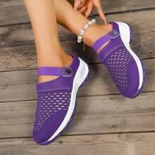 Breathable Mesh Sandals For Men Women Comfortable Lightweight Outdoor Sports Summer Slippers - Màu tím - Xem 4