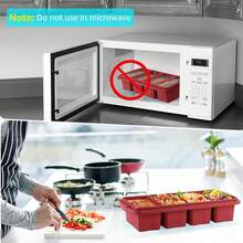 Silicone Freezer Tray With Lid - Silicone Freezer Food Molds- Large Ice Cube Tray,Silicone Freezer Container,Freeze & Store Soup, Sauce, Broth,Leftovers - Makes 4 Perfect 1 Cup - 2Pack-Red - View 6