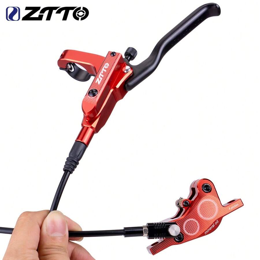 ZTTO M840 Mountain Bike 4-Piston Hydraulic Disc Brake, With Cooling Fins, Hydraulic Road Bike Disc Brake Caliper, IS PM Mount - Multicolor - View 1