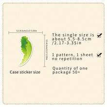 50PCS Cartoon Green Vegetable Lettuce Graffiti Stickers,Suitable For DIY Festival Decorations, Diaries, Suitcases, And Hand Books Craft Decorative Stickers, School Supplies,Back To School