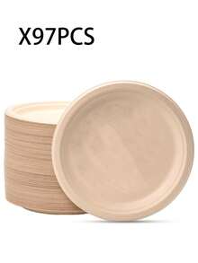 97/50 件高品质纸盘，适用于甜点、沙拉、派对和聚会 - 适用于家庭、厨房、餐厅、野餐、露营的餐具 - 非常适合万圣节、圣诞节、复活节、感恩节 - 彩色 - 查看 14