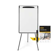 Bi-Office Cavalletto magnetico a treppiede design - 70 x 100 cm (formato europeo), superficie in acciaio laccato, telaio in alluminio e plastica nera