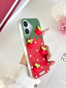 Strawberry Printed Transparent Shockproof Soft Protective Phone Case Compatible With IPhone 16/15/XR/16 Pro Max/7P 8P/P12 Pro Max/P13 Pro Max/P14 Pro Max/P13/P14/P11/P12/P14, XS/S/XS Max/7 8 SE2, Cute And Fashionable Thick Cover - Multicolor - View 7