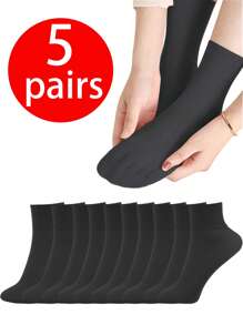 20/10/5 Pares Meias Femininas 3/4, Meias Femininas de Cor Sólida Fashionable e Confortáveis para Negócios, Casual, Férias, Meias 3/4 para Todas as Estações, Resistentes a Odores, Respiráveis, Elásticas, que Absorvem a Umidade e Secam Rapidamente, Adequadas para Uso Diário de Homens e Mulheres