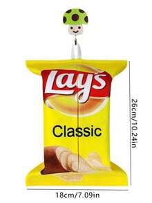 1pc Creative Potato Chip Style Tissue Box Cover, Cute Cloth Tissue Holder For Living Room, Car, Foldable Paper Towel Bag, Home Paper Napkin Storage, Space-Saving - Multicolor - View 4