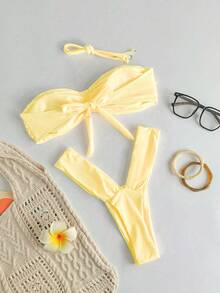 Bandeau Bikini Set, Sexy Bikini Set, Women Summer Beach Fashion Swimwear