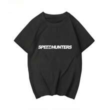 Fashion-SPEEDHUNTERSS Modified Car Player Pose Print Graphic T-Shirt Breathable And Sweat Absorbing Motorcycle T-Shirt Men's Clothing - màu đen - Xem 1