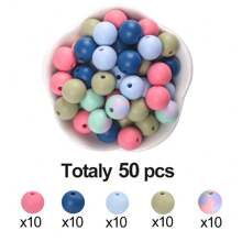 50 Peças Kit de Contas de Silicone Neon - Contas Redondas Vibrantes de 12/15mm em Conjunto Misto, Acessórios Artesanais de Joias DIY, Contas Decorativas de Moda para Caneta, Pulseira, Colar, Chaveiro e Presentes Criativos de Uso Múltiplo