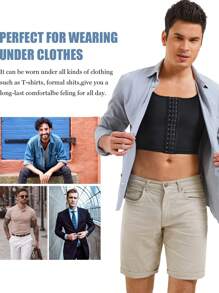 TAILONG Mens Compression Corset Vest Hide Gynecomastia Chest Binder Tank Top Faja Para Hombre