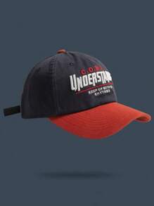 1 Stück Unisex einfarbige lässige Baseballkappe mit Buchstickerei, vielseitige Modische Kappe geeignet für Outdoor-Aktivitäten und den täglichen Gebrauch
