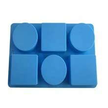 1 Peça, Molde de Sabão de Óleo Essencial Artesanal com 6 Grades em Forma de Folha Oval Quadrada, Molde de Silicone Artesanal DIY - Formas de Folha Redonda e Quadrada, Adequado para Sabão, Resina, Velas, Antiaderente, Reutilizável, Perfeito para Projetos Criativos, Molde de Silicone para Fabricação Artesanal de Sabão com 6 Folhas Quadradas Diferentes Oval Resistente a Altas Temperaturas