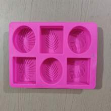 1 Peça, Molde de Sabão de Óleo Essencial Artesanal com 6 Grades em Forma de Folha Oval Quadrada, Molde de Silicone Artesanal DIY - Formas de Folha Redonda e Quadrada, Adequado para Sabão, Resina, Velas, Antiaderente, Reutilizável, Perfeito para Projetos Criativos, Molde de Silicone para Fabricação Artesanal de Sabão com 6 Folhas Quadradas Diferentes Oval Resistente a Altas Temperaturas