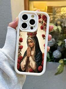 Virgin Mary Pattern Mobile Phone Case Design For IPhone 11, 12, 13, 14, 15, 16, Pro Max, Pro Plus Series Protection Protective - White - View 4