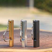 1PC Aluminum Alloy Dual Frequency Whistle Dual Tube Outdoor Survival Rescue Whistle Gear