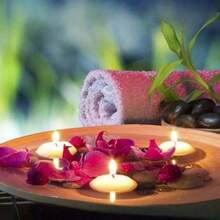 10pcs Oval White Floating Candles, Water Floats Candles For Wedding, Hotel, Restaurant, Birthday Party, Festival Romantic Dinner - White - View 5