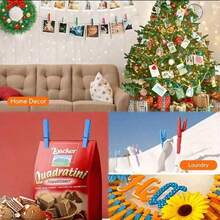 20/100/200/300 个彩色木制迷你夹子、可重复使用的 DIY 工艺品夹子、相片夹、衣夹、家居收纳木制夹子，适用于艺术和工艺品（1 英寸，2.5 厘米） - 彩色 - 查看 5