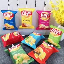 1pc Creative Potato Chip Style Tissue Box Cover, Cute Cloth Tissue Holder For Living Room, Car, Foldable Paper Towel Bag, Home Paper Napkin Storage, Space-Saving - Multicolor - View 2