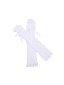 半双装女士时尚蕾丝荷叶边洛丽塔蕾丝手套，黑白网纱蝴蝶结袖套，露指手套，薄网纱防晒袖套，角色扮演配饰