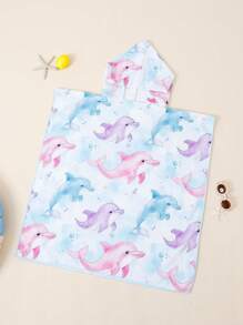 1 PIEZA Toalla de playa suave y adorable para niños y niñas - Adecuada para bebés y niños menores de 1,4 metros, toalla de baño con capucha para niños de 24x41 pulgadas de largo, toalla de piscina para niños pequeños con capucha