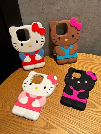 1 pieza Funda de teléfono 3D digital de Sanrio, Funda de teléfono de Hello Kitty, Funda de teléfono decorada con dibujos animados lindos, Funda de teléfono anti-caída, Funda de teléfono de toda la serie para iPhone12/13/14/15/16/17, Funda de teléfono Galaxy, Funda de teléfono A15, Funda de teléfono G S24 Ultra, A15, A35, A55, Galaxy S22/S23/S24/S2, Regalo sorpresa para el Día de Acción de Gracias y el Día de San Valentín
