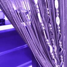 100cmX200cm Decorative Door String Curtain Beads Wall Panel Fringe Window Room Divider Blind For Wedding Coffee House Parts Door Divider Beads Tassel Screen Decoration (Colorfull 25) - Purple - View 1
