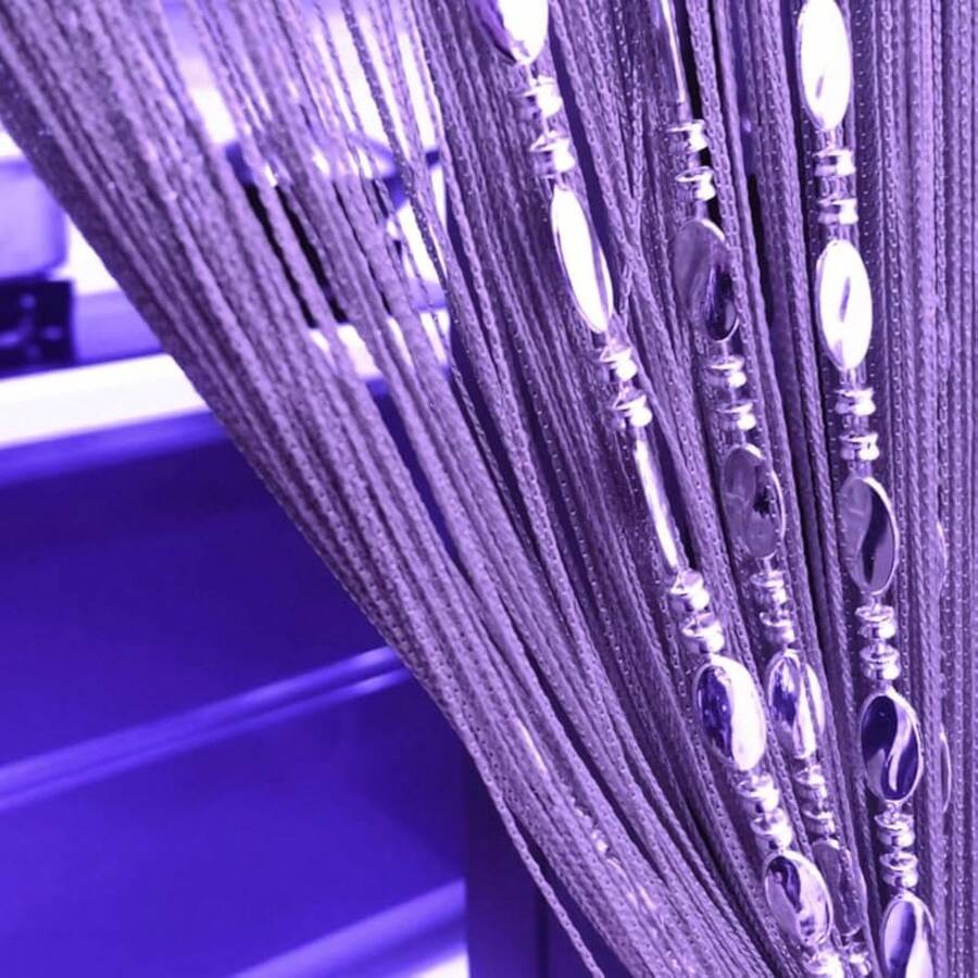 100cmX200cm Decorative Door String Curtain Beads Wall Panel Fringe Window Room Divider Blind For Wedding Coffee House Parts Door Divider Beads Tassel Screen Decoration (Colorfull 25) - Purple - View 1
