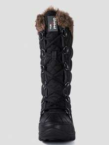 GLOBALWIN Women's Snow Boots Mid Calf Warm Winter Fashion Boots Comfortable Lace-UpWaterproof Boots Insulated Non-Slip Outdoor Shoes For Women - 1816黑色 - 查看 4