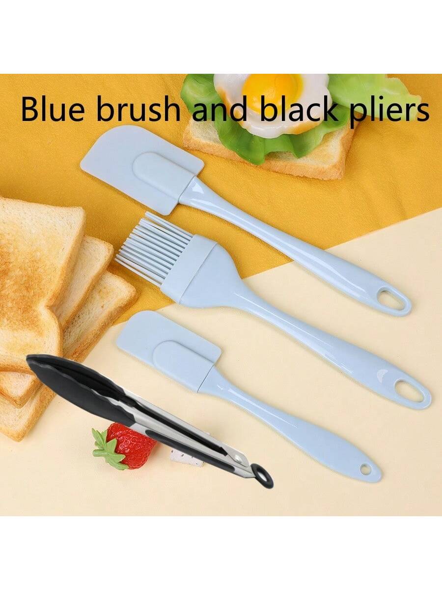 مجموعة 3 في 1 تشمل فرشاة سيليكون للزيت وملعقة سيلي...