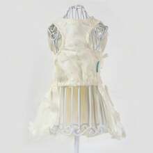 Local Delivery Laifug Dog Dress Puppy Print Princess Dog Dress Cute Party Wear (Pink, M) - Beige - View 7