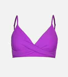 Women's Bikini Top Bathing Suit V Neck Adjustable Spaghetti Straps Twist Front - Purple - View 5