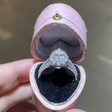 1pc 925 Sterling Silver & 18K Gold Plated Water Drop Pear Shaped 5*8mm Full Moissanite Engagement Ring, With GRA Certificate, Wedding/Anniversary Gift For Women
