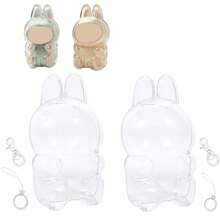 1个保护套，保护器，带钥匙扣的亚克力透明保护套（不包括娃娃，2个保护器）