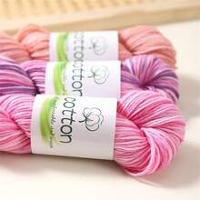 三件套，彩色线纱，渐变色线，用于编织毛衣、披肩和背心，手工编织线 - 3件裝 - 查看 3