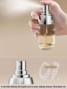 真空密封喷雾瓶，按压式喷雾瓶，化妆品面部喷雾器，旅行便携式保湿霜可补充喷雾容器，高端旅行套装，可携带上飞机，精华泵瓶，化妆品容器 - 彩色 - 查看 4