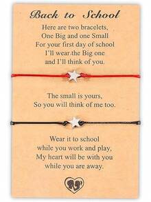 YANCHUN First Day Of Mommy And Me Bracelet Back To School Bracelet Matching Bracelets Set Graduation Gifts For Women  2025 - A5:ĐỏĐen - Xem 1