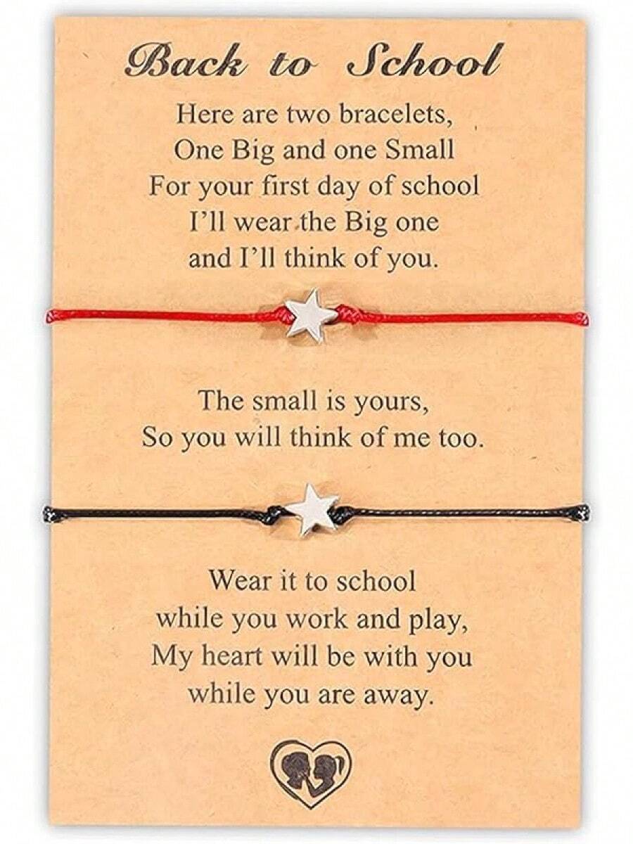 YANCHUN First Day Of Mommy And Me Bracelet Back To School Bracelet Matching Bracelets Set Graduation Gifts For Women 2025 - A5:ĐỏĐen - Xem 1