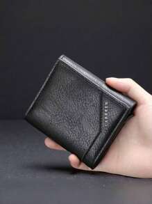 1 pieza Billetera multifunción para hombres con tarjetero plegable, diseño delgado de triple pliegue con múltiples ranuras para tarjetas, regalo ideal para hombres